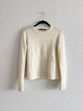 Jenni Kayne Women’s Everyday Sweater in Wool Cashmere Sweater White Cream S